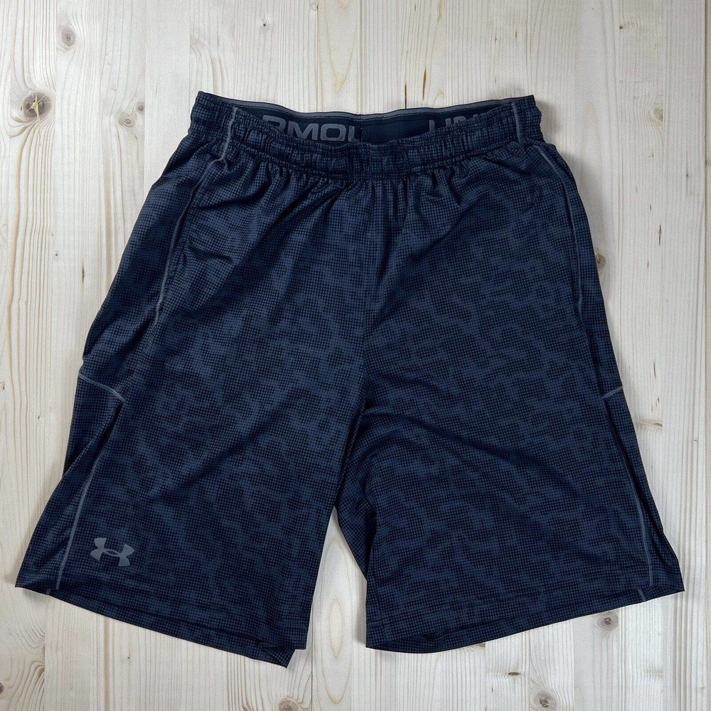 Under Armour Mens Black Camo Print 10 in Training Gym Basketball Shorts Medium